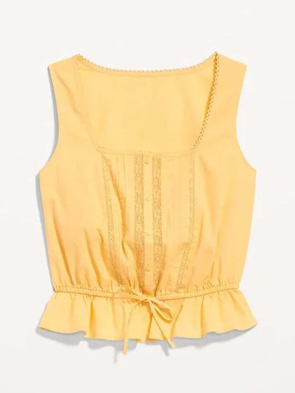 Old Navy Tie-Waist Lace-Trim Peplum Sleeveless Top